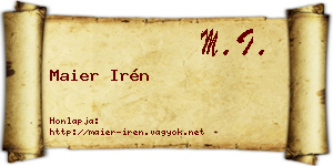 Maier Irén névjegykártya